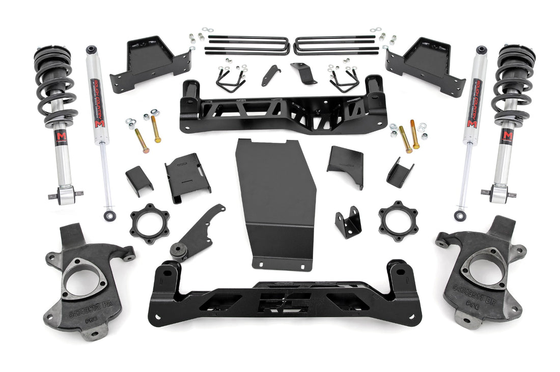 Rough Country 6 Inch Lift Kit | Chevy/GMC 1500 (14-18) - Stock Cast Aluminum or Stamped Steel / M1 Struts w/M1 Rear Shocks