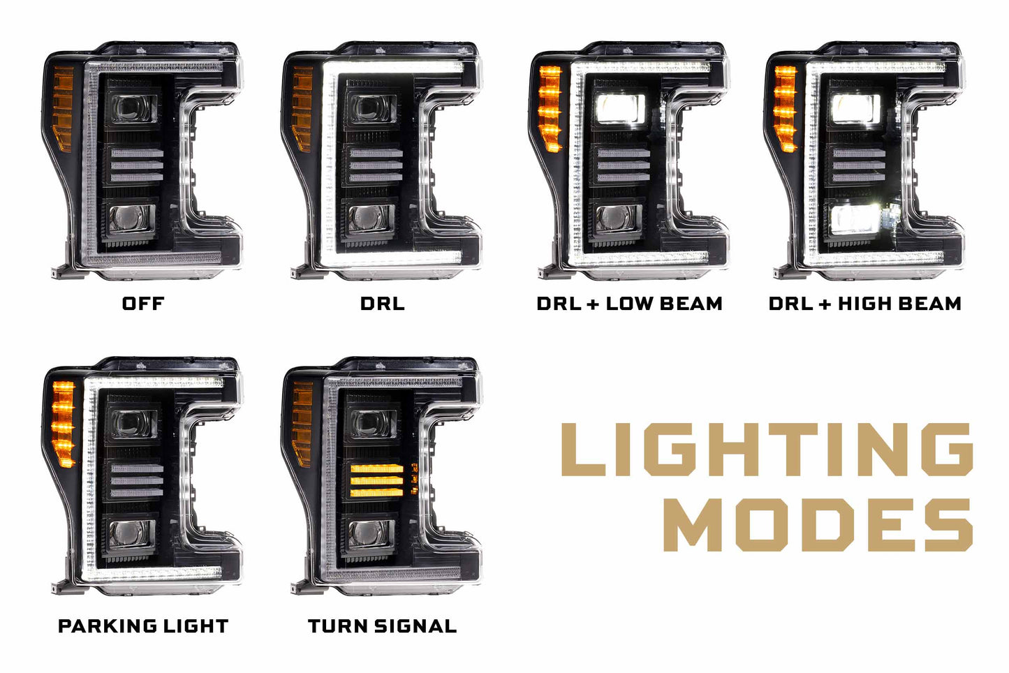 XB Hybrid LED Headlights: Ford Super Duty (17-19 / Set) - Trucks R Us