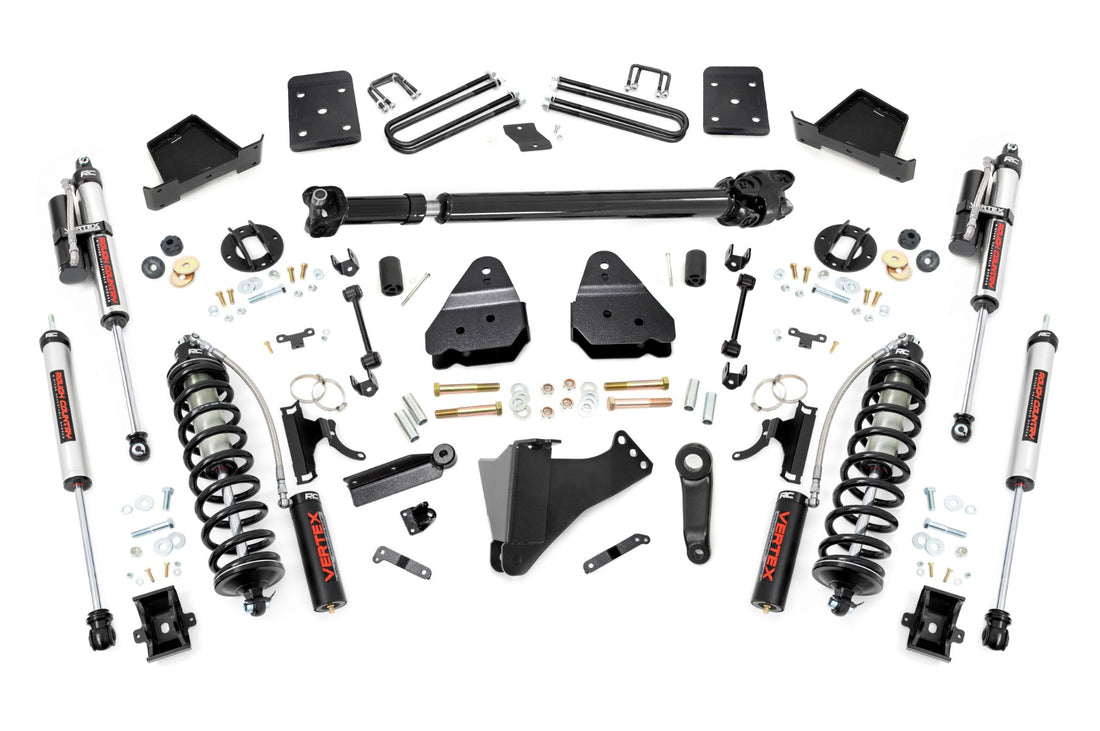 Rough Country 4.5 Inch Lift Kit | Ford F-250/F-350 Super Duty 4WD (2017-2022) - 4in Diameter / Vertex Reservoir Shocks / Yes