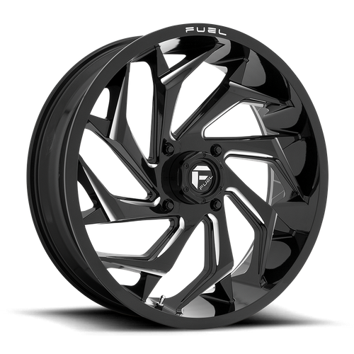 Fuel Off-Road D753 Reaction UTV Wheel | 20x7 | +13mm | 4x137 Bolt Pattern - Gloss Black Milled