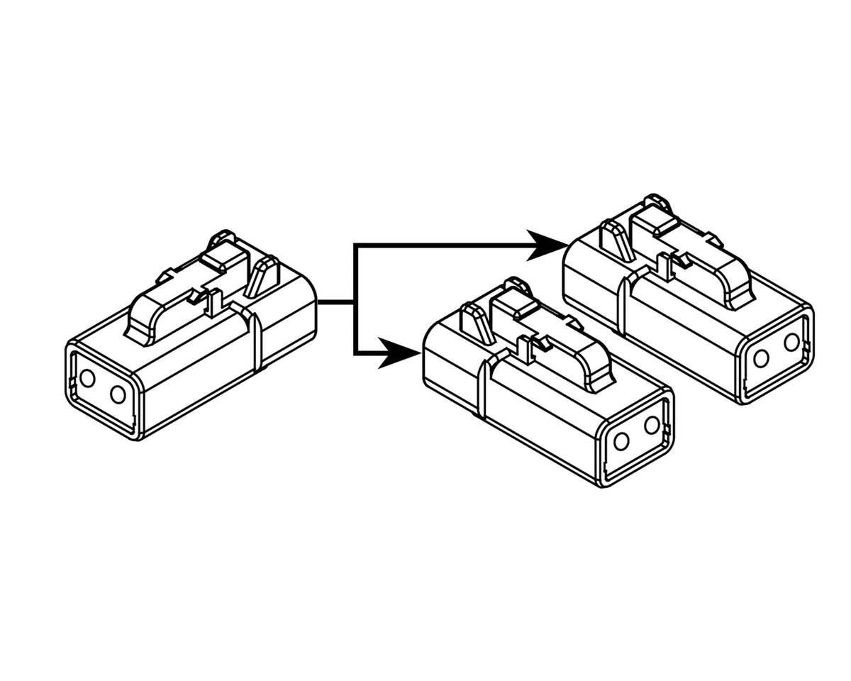 Single 2-Pin to Dual 2-Pin Plugs Y-Harness
