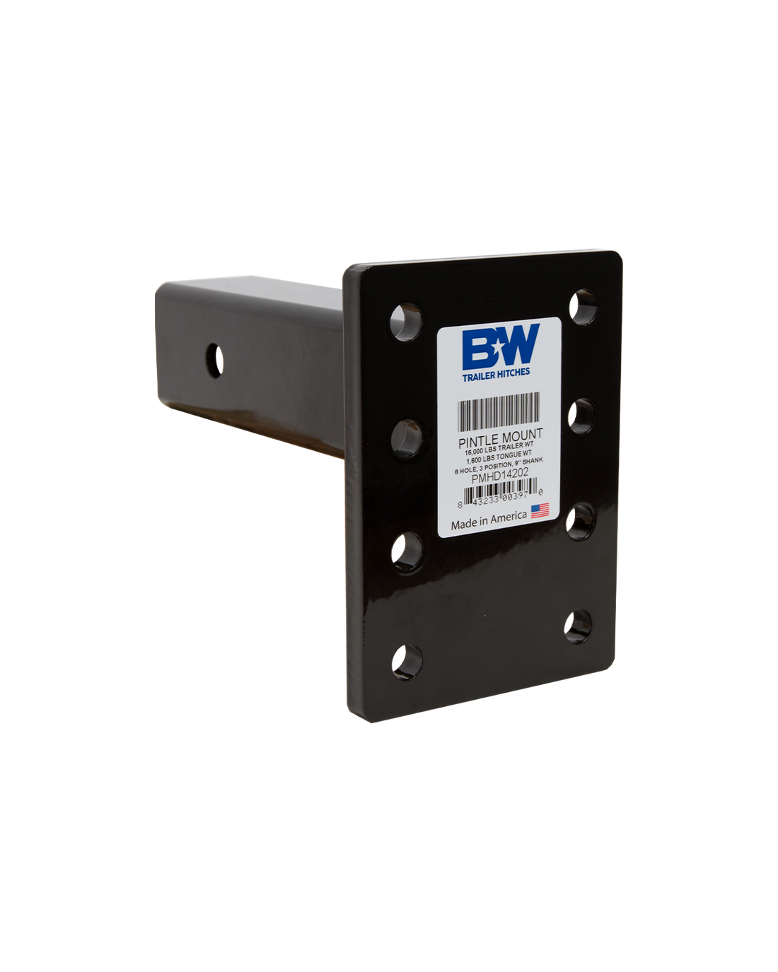 B&W Trailer Hitches PMHD14202 2.5" Pintle Mount 16K 8 Hole
