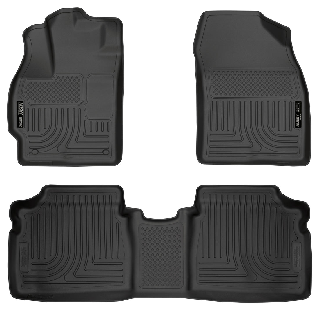 Husky Liners WeatherBeater Front & Second Seat Floor Liners - 3 Piece Fits 2010-2014 Toyota Prius