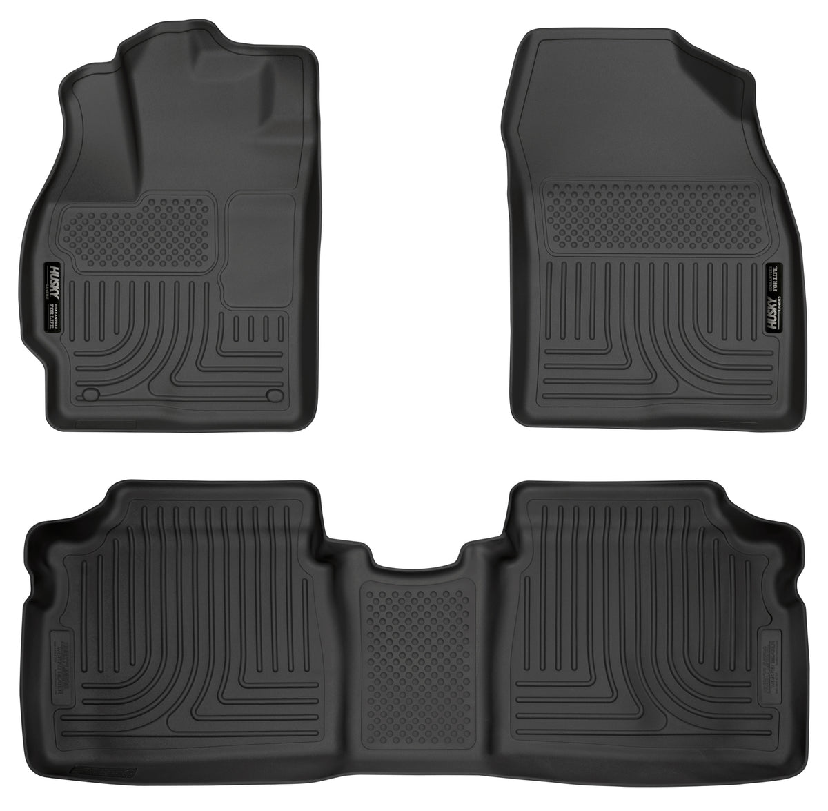 Husky Liners WeatherBeater Front & Second Seat Floor Liners - 3 Piece Fits 2010-2014 Toyota Prius