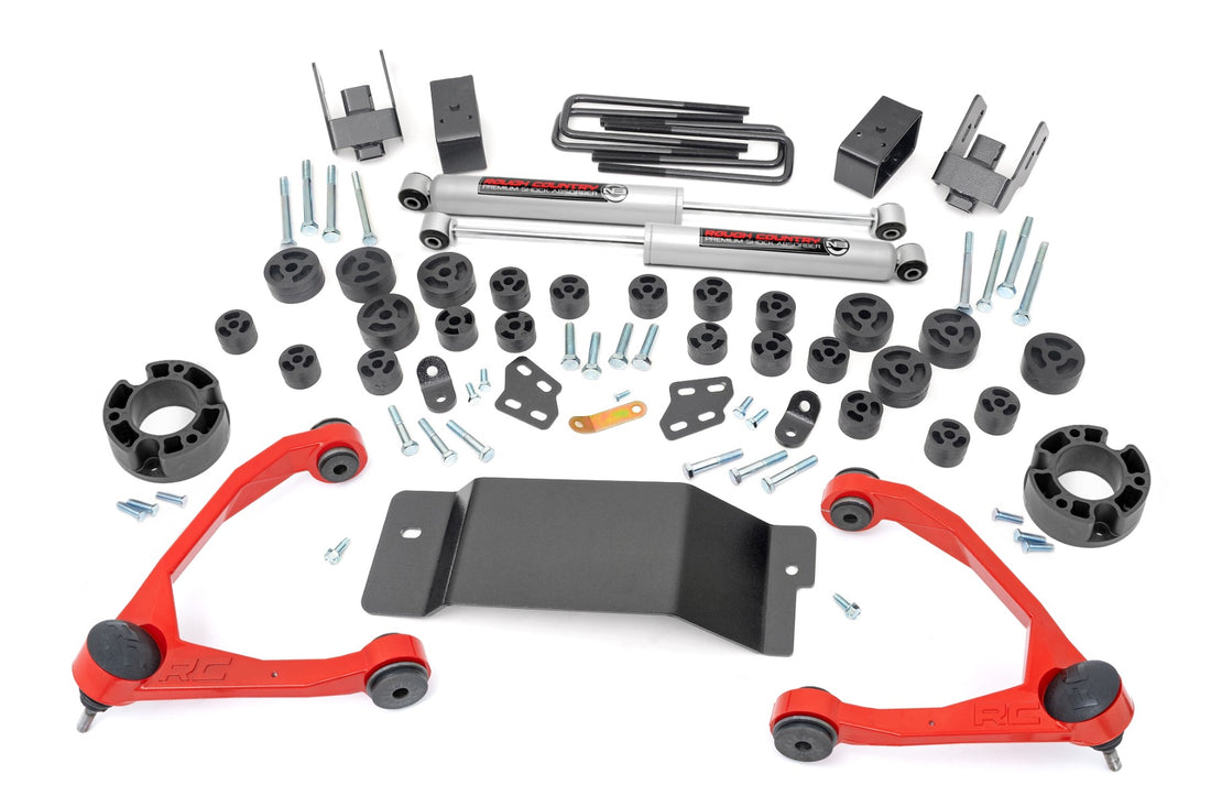 Rough Country 4.75 Inch Lift Kit | Combo | Chevy/GMC 1500 4WD (07-13) - Red