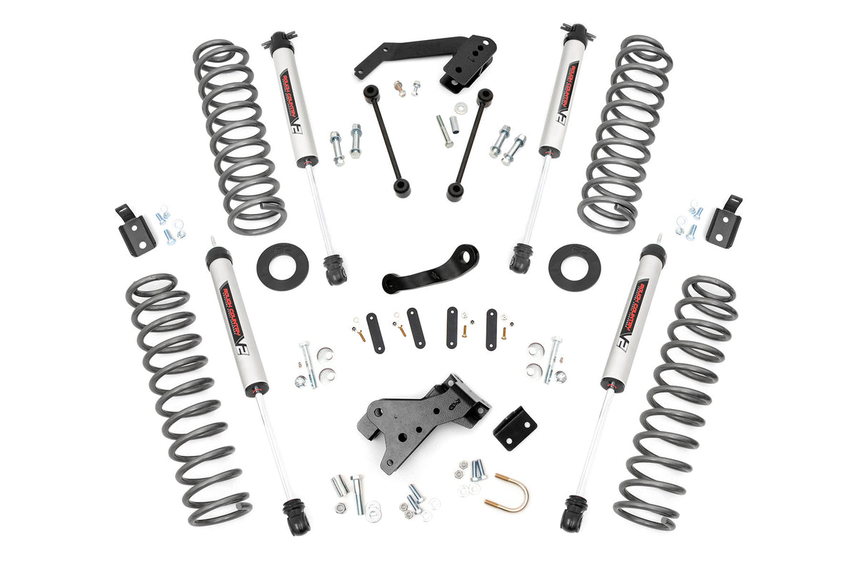 Rough Country 4 Inch Lift Kit | 4-Door | Jeep Wrangler JK 2WD/4WD (2007-2018) - V2 Monotube