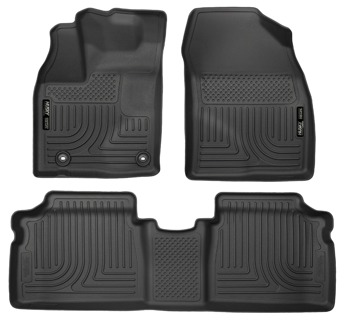 Husky Liners WeatherBeater Front & Second Seat Floor Liners - 3 Piece Fits 2012-2015 Toyota Prius Plug-In