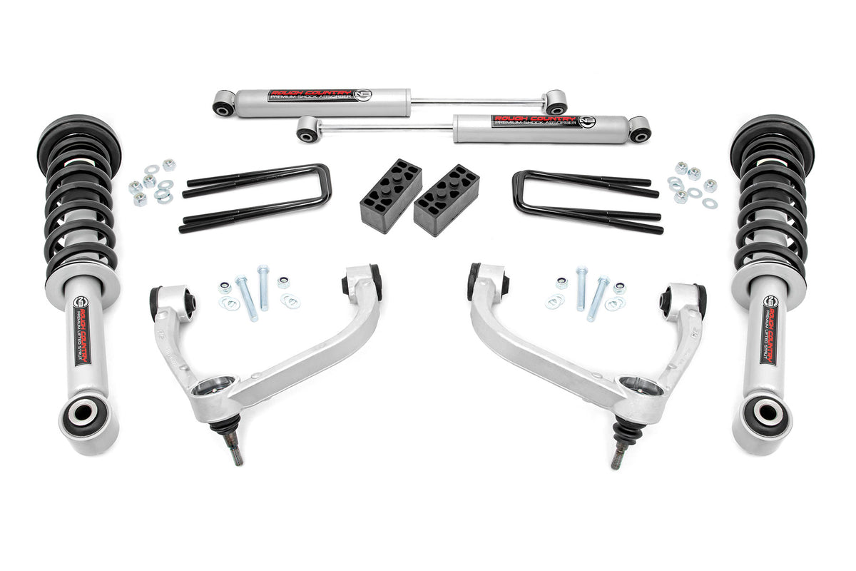 Rough Country 3 Inch Lift Kit | Ford F-150 4WD (2009-2013) - Aluminum / N3 Struts w/N3 Rear Shocks