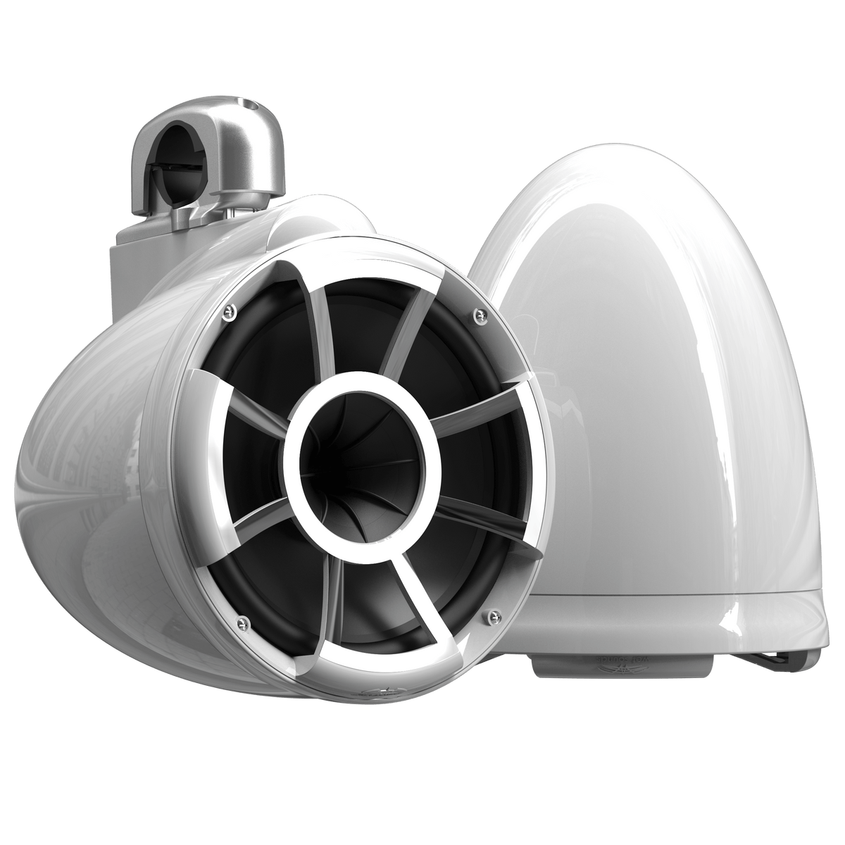 REV 10 W V2 | Gloss White Revolution Series 10-inch Tower Speakers