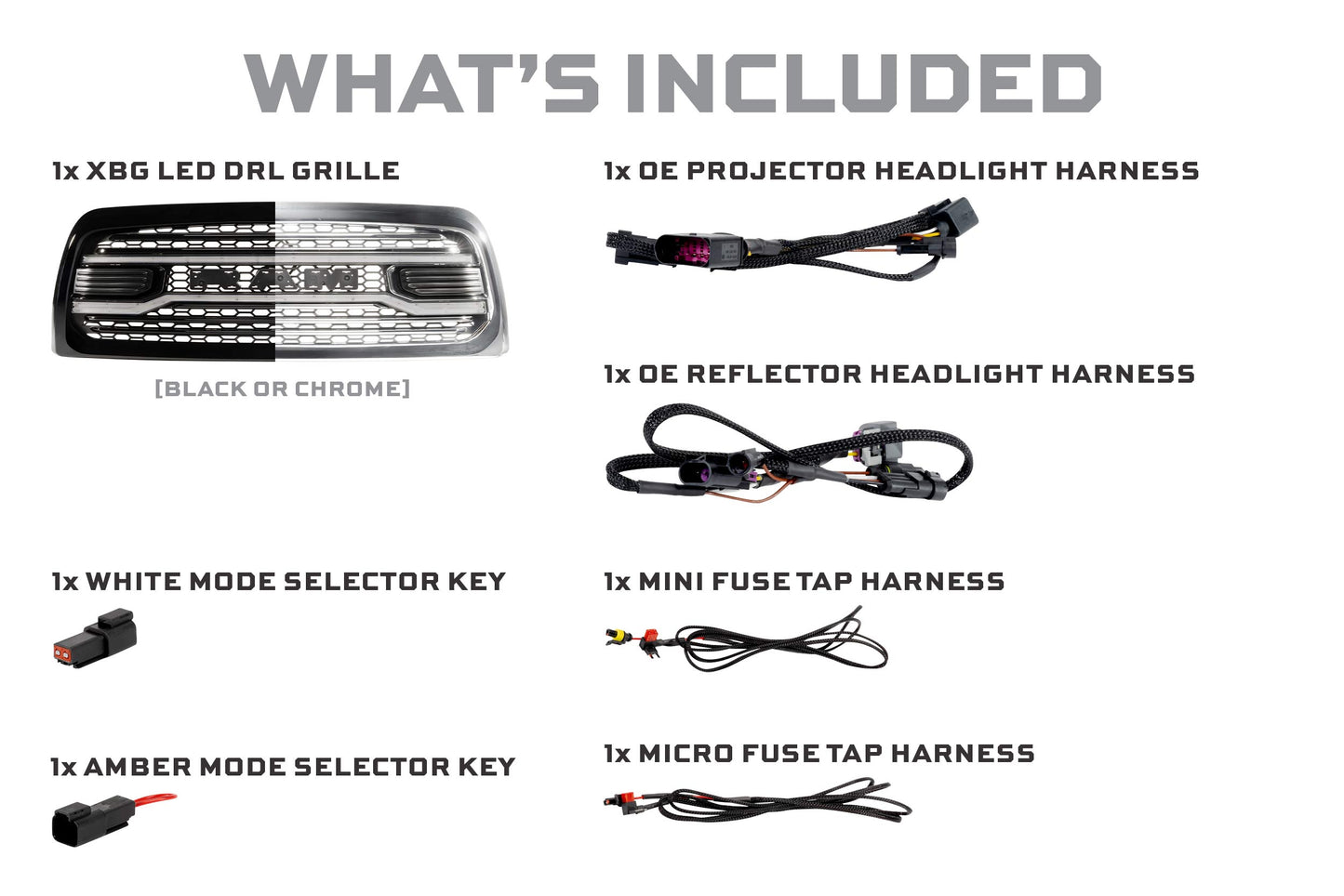 XBG LED Grille: Dodge Ram 1500 (13-18 / Chrome)
