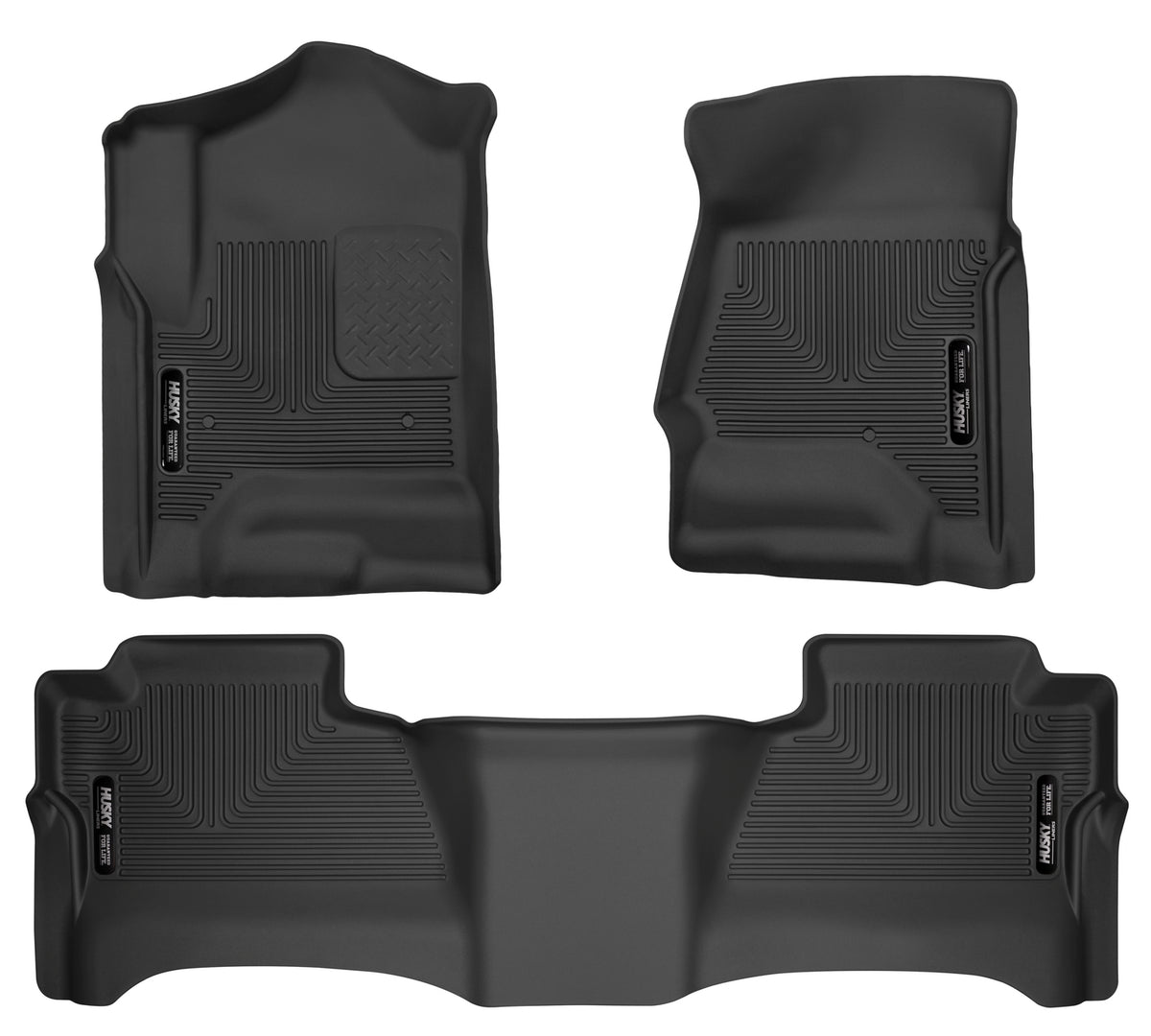 Husky Liners WeatherBeater Front & Second Seat Floor Liners - 3 Piece Fits Many 2014-2019 Chevy, GMC