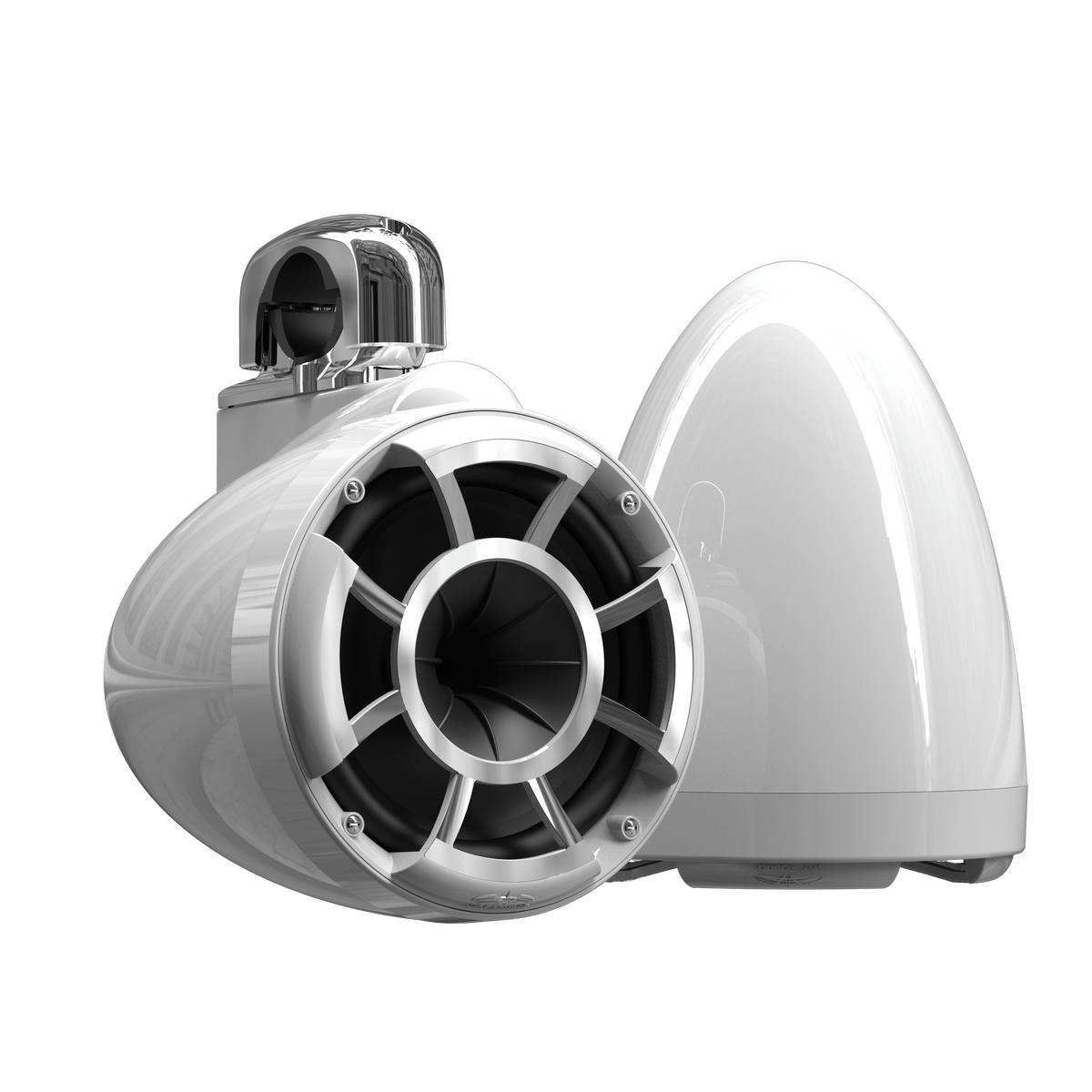 REV 8 W V2 | Gloss White Revolution Series 8-inch Tower Speakers
