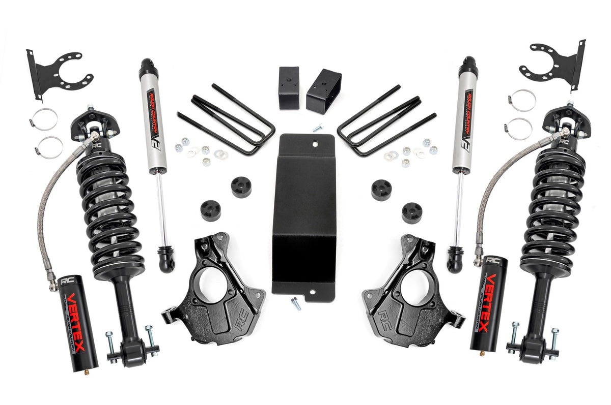 Rough Country 3.5 Inch Lift Kit | Chevy/GMC 1500 4WD (14-18) - Stock Cast Aluminum or Stamped Steel / Vertex Coilovers w/V2 Rear Shocks