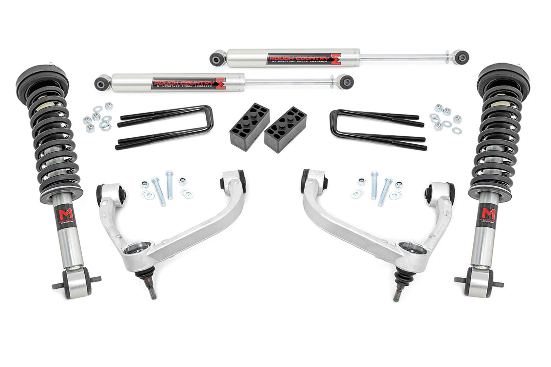 Rough Country 3 Inch Lift Kit | Ford F-150 4WD (2014-2020) - Aluminum / M1 Struts w/M1 Rear Shocks