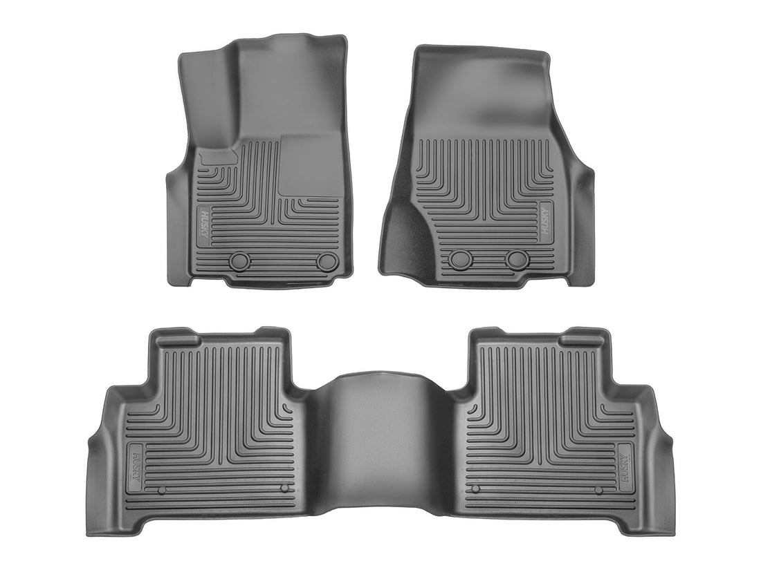 Husky Liners WeatherBeater Front & Second Seat Floor Liners - 3 Piece Fits 2022-2025 Jeep Grand Cherokee