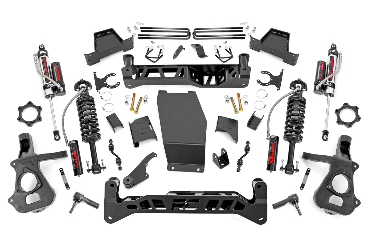 Rough Country 7 Inch Lift Kit | Chevy/GMC 1500 (14-18) - Stock Cast Steel / Vertex Coilovers w/Vertex Shocks