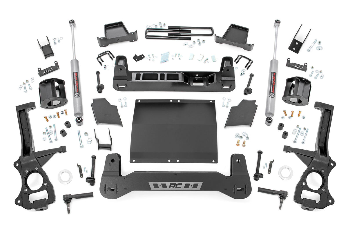 Rough Country 4 Inch Lift Kit | AT4/Trailboss | Chevy/GMC 1500 2WD/4WD (19-24)/Silverado 1500 (19-24) - Trailboss / AT4 (2.7L, 3.0L) / Strut Spacers / N3 Shocks