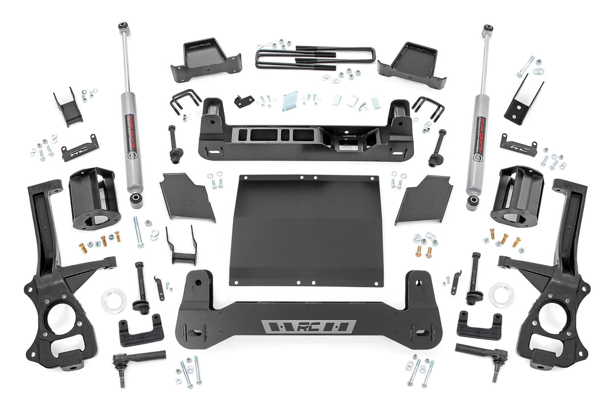 Rough Country 6 Inch Lift Kit | Chevy Silverado 1500 4WD (2019-2024) - 2.7L, 3.0L / Multi-Leaf Spring / Strut Spacers w/N3 Rear Shocks