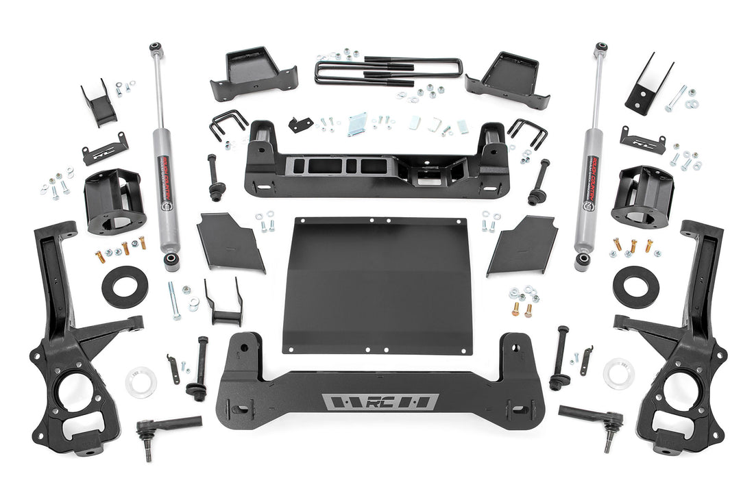 Rough Country 6 Inch Lift Kit | GMC Sierra 1500 2WD/4WD (2019-2024) - 2.7L, 3.0L / Multi-Leaf Spring / Strut Spacers w/N3 Rear Shocks