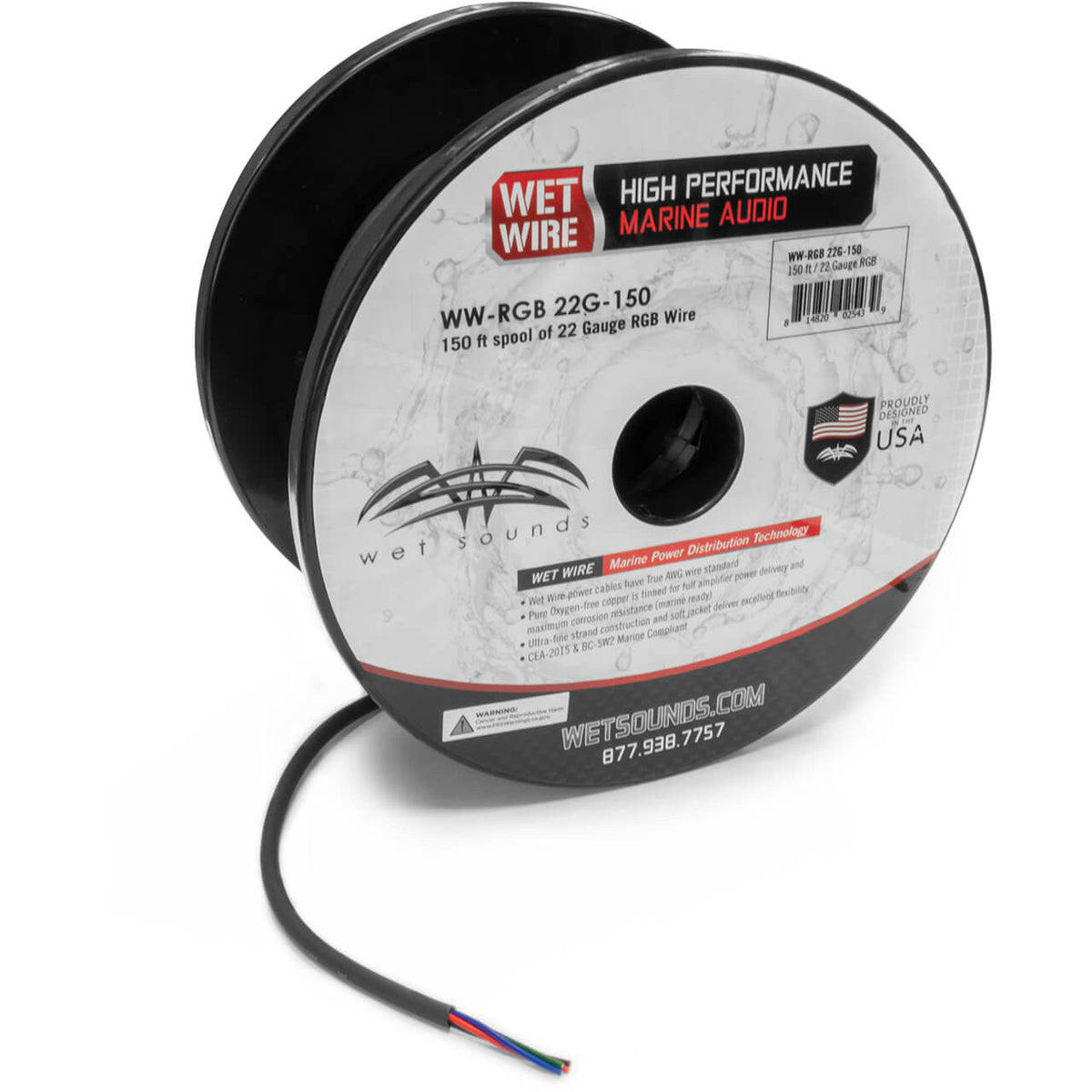 WWX-RGB 22G-150 | RGB 22GA Wet Wire Frosted 150 Ft Spool