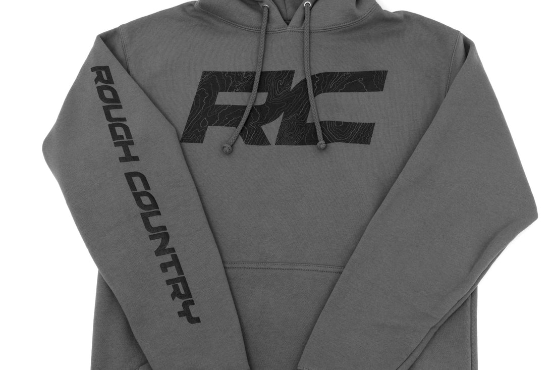 Rough Country Heavyweight Hoodie | RC Topographical | Charcoal