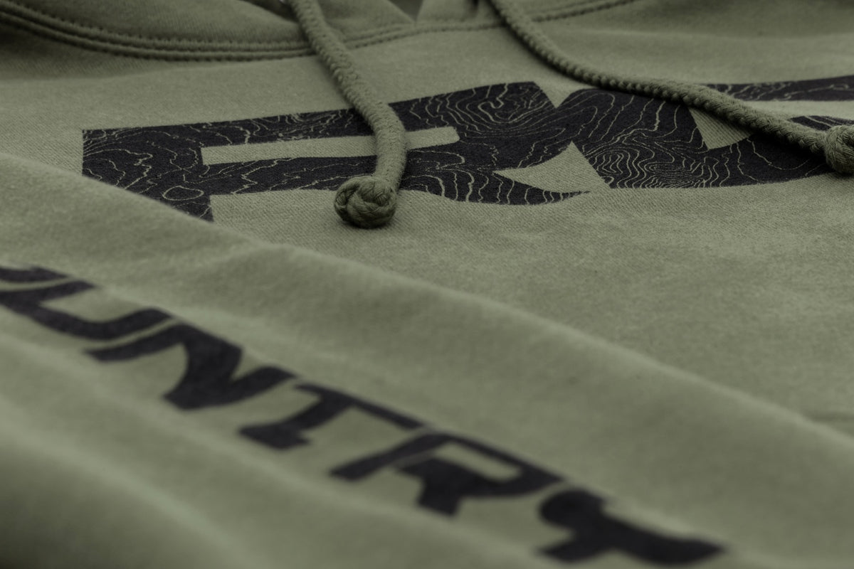 Rough Country Heavyweight Hoodie | RC Topographical | Army Green