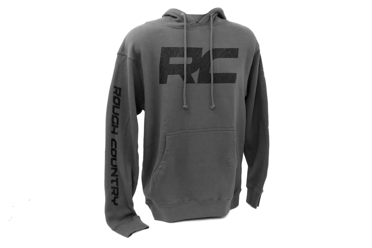 Rough Country Heavyweight Hoodie | RC Topographical | Charcoal - Medium