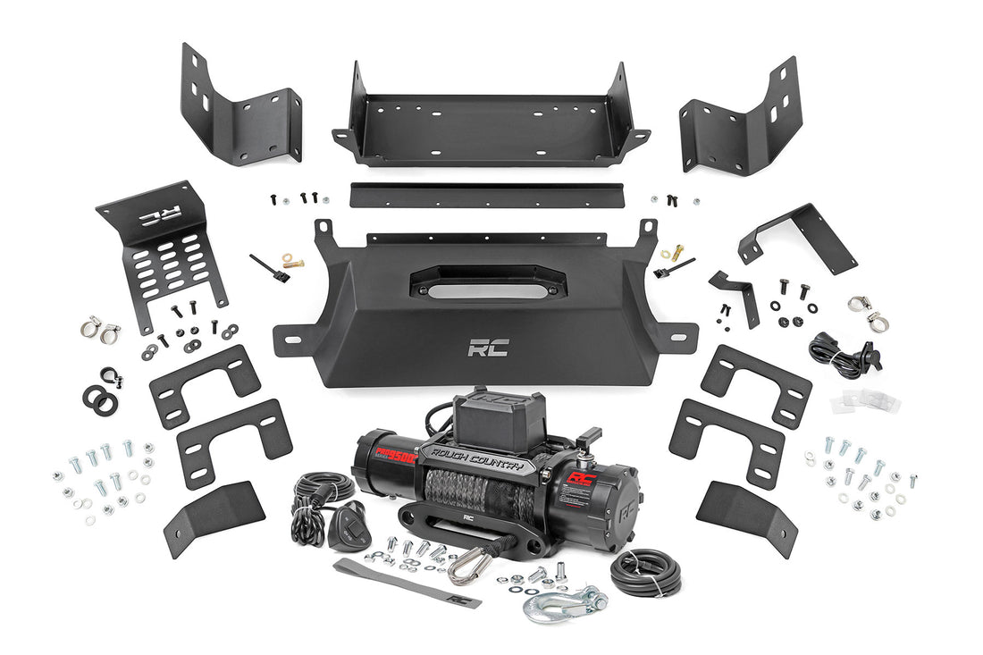 Rough Country Hidden Winch Mount | Ford Bronco 4WD (2021-2026) - with PRO9500S Winch