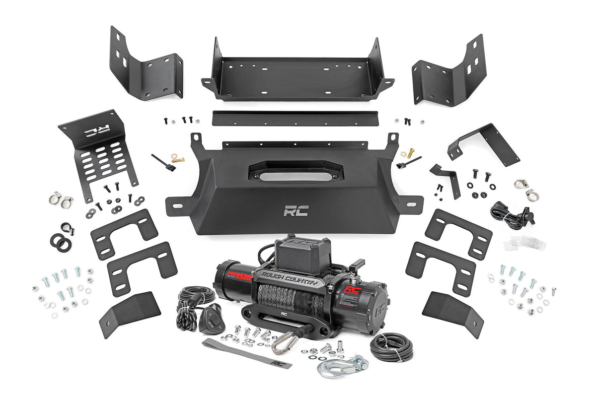 Rough Country Hidden Winch Mount | Ford Bronco 4WD (2021-2026) - with PRO9500S Winch