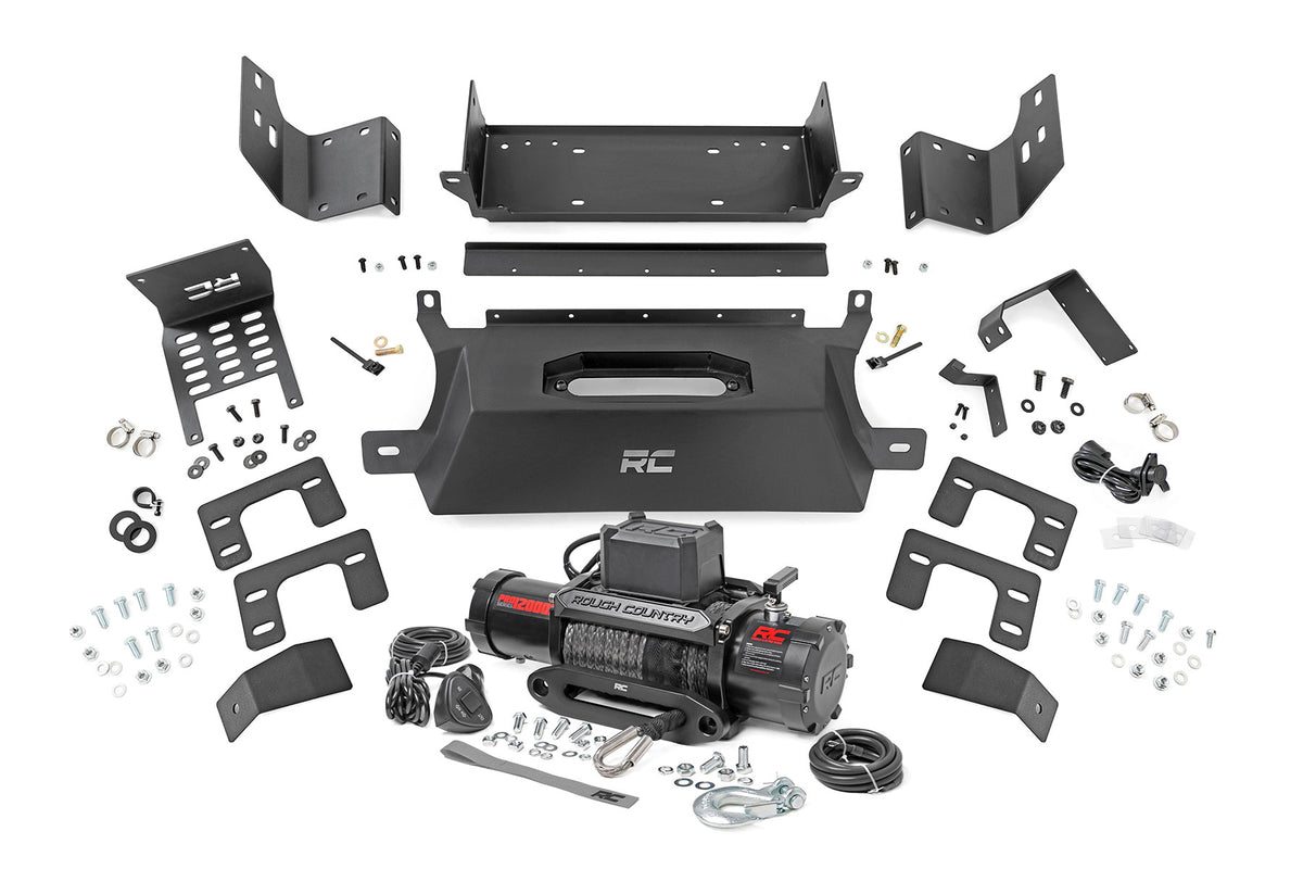 Rough Country Hidden Winch Mount | Ford Bronco 4WD (2021-2026) - with PRO12000S Winch