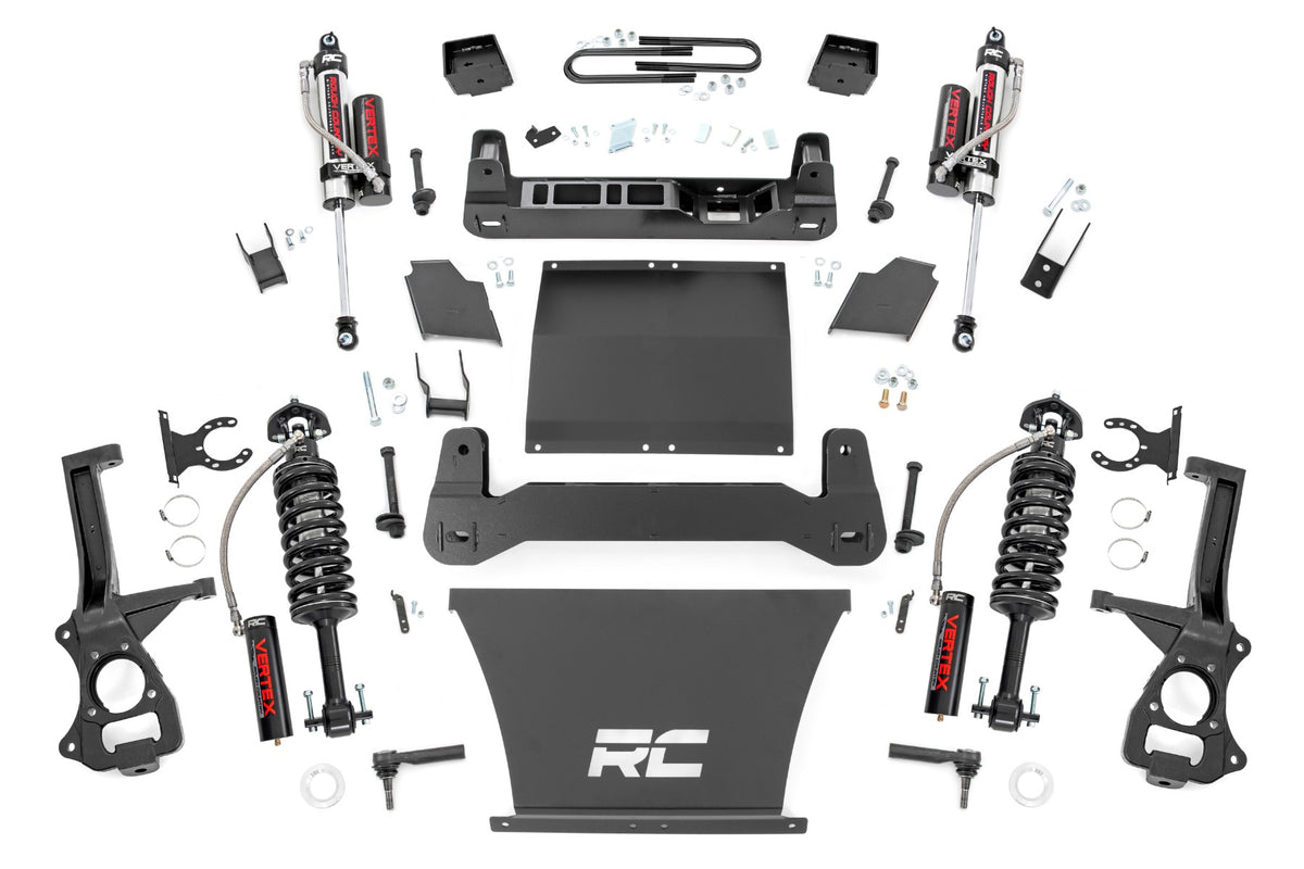 Rough Country 6 Inch Lift Kit | Chevy Silverado 1500 4WD (2019-2024) - 4.3L, 5.3L, 6.2L / Mono-Leaf Spring / Vertex Coilovers w/Vertex Shocks