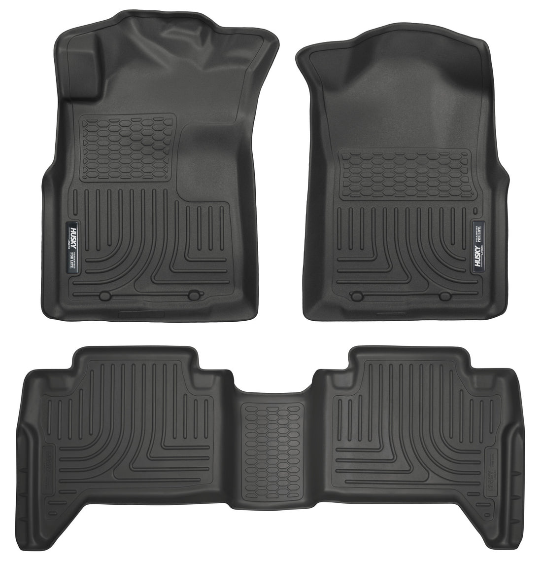 Husky Liners WeatherBeater Front & Second Seat Floor Liners - 3 Piece | Includes Footwell Coverage Fits 2005-2015 Toyota Tacoma