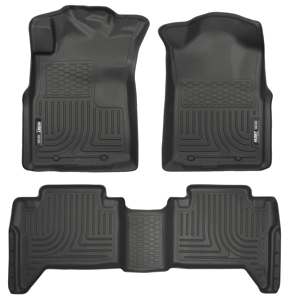 Husky Liners WeatherBeater Front & Second Seat Floor Liners - 3 Piece | Includes Footwell Coverage Fits 2005-2015 Toyota Tacoma