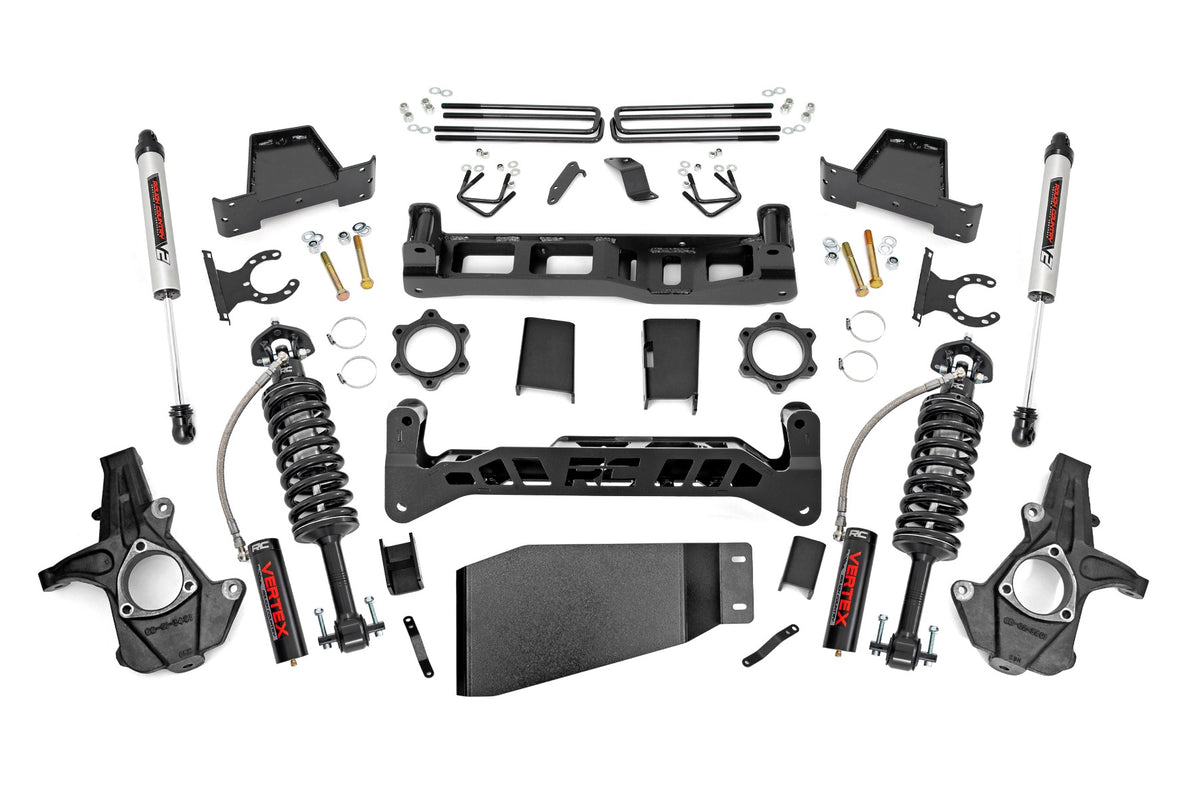 Rough Country 7.5 Inch Lift Kit | Chevy/GMC 1500 4WD (07-13) - Vertex Coilovers w/V2 Rear Shocks