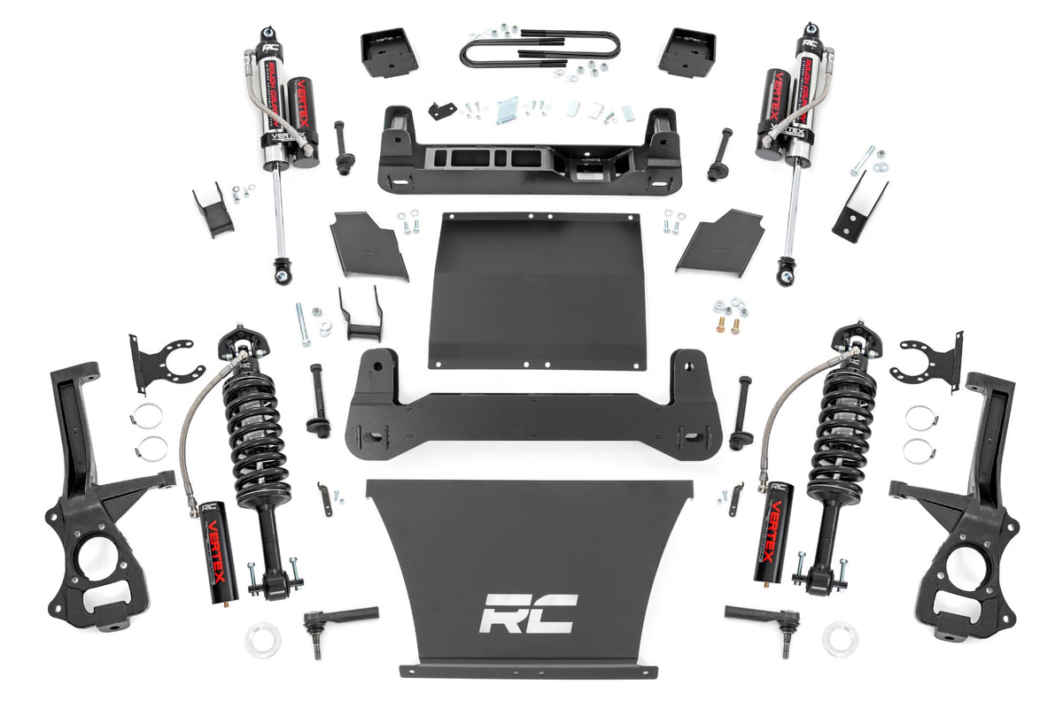Rough Country 6 Inch Lift Kit | GMC Sierra 1500 2WD/4WD (2019-2024) - 4.3L, 5.3L, 6.2L / Mono-Leaf Spring / Vertex Coilovers w/Vertex Shocks