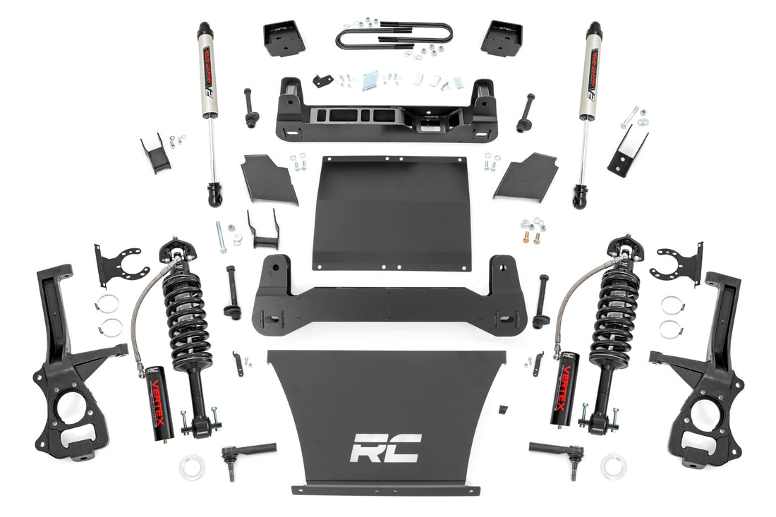 Rough Country 6 Inch Lift Kit | GMC Sierra 1500 4WD (2025-2026) - 5.3L V8 or 6.2L V8 / Mono-Leaf Spring / Vertex Coilovers w/V2 Rear Shocks