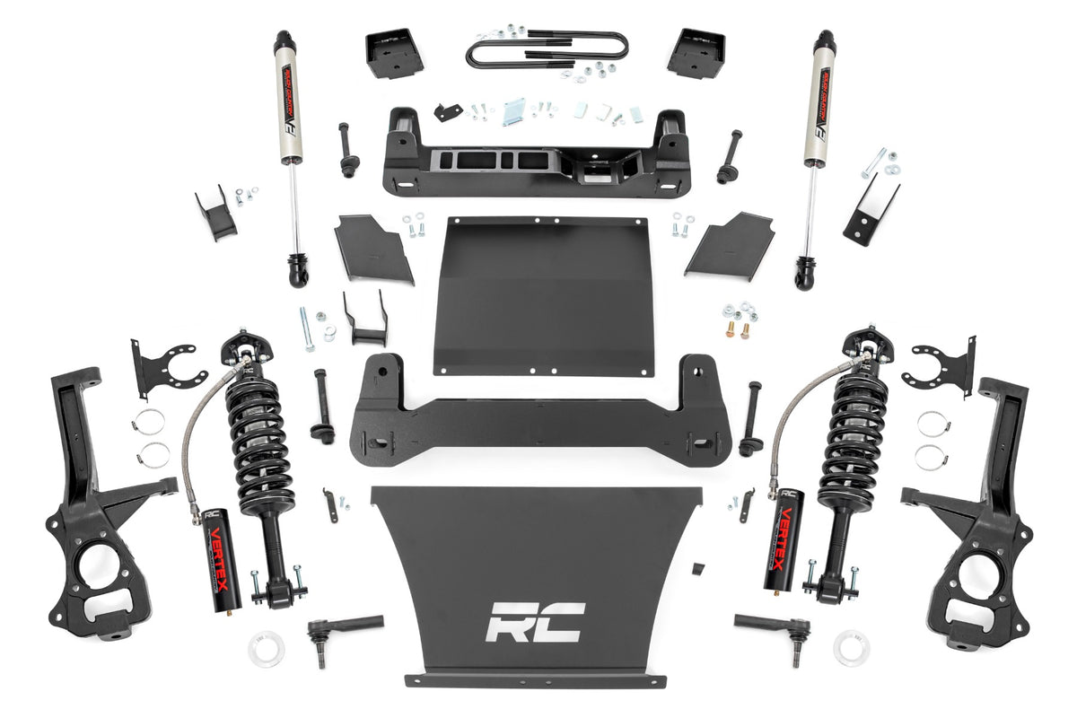 Rough Country 6 Inch Lift Kit | GMC Sierra 1500 4WD (2025-2026) - 5.3L V8 or 6.2L V8 / Mono-Leaf Spring / Vertex Coilovers w/V2 Rear Shocks