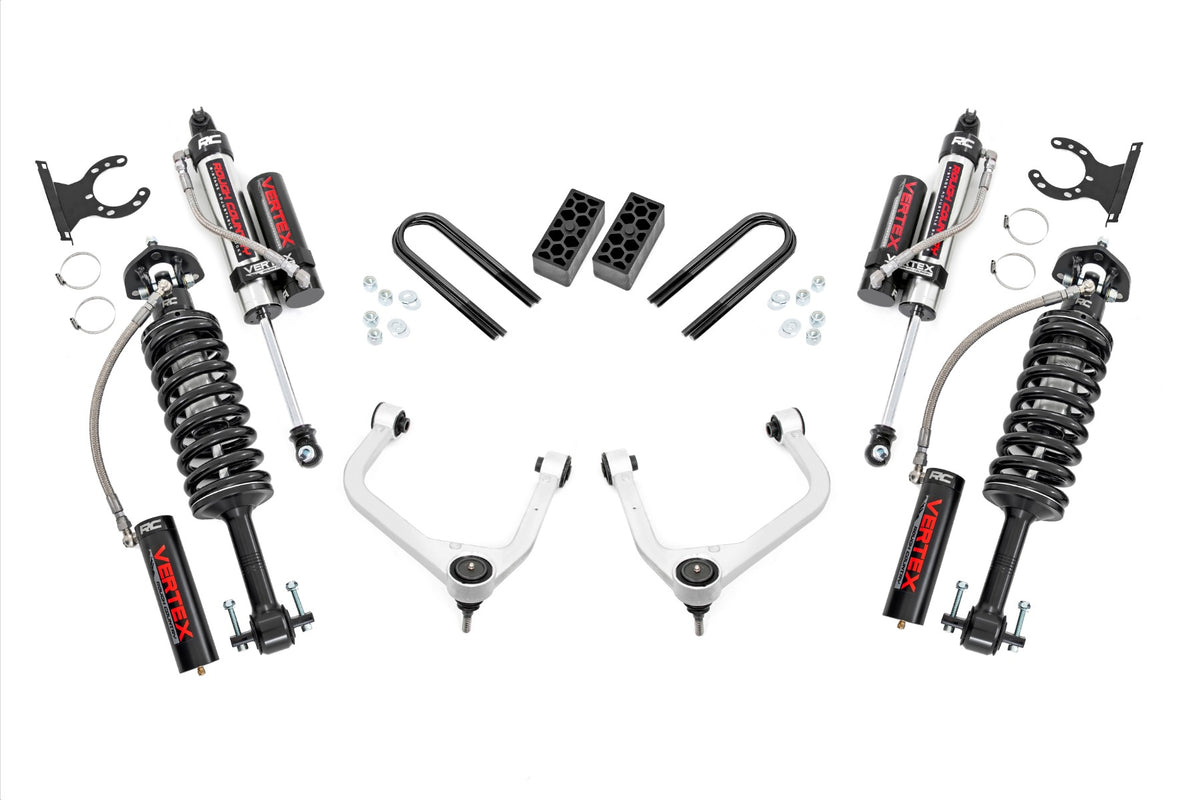 Rough Country 3.5 Inch Lift Kit | Chevy Silverado 1500 2WD/4WD (2019-2024 & Refresh) - Aluminum / Mono-Leaf Spring / Vertex Coilovers w/Vertex Shocks