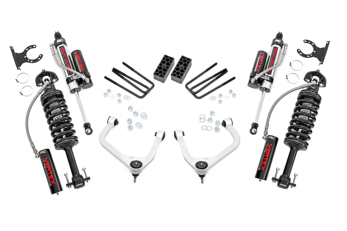 Rough Country 3.5 Inch Lift Kit | Chevy Silverado 1500 2WD/4WD (2019-2024 & Refresh) - Aluminum / Multi-Leaf Spring / Vertex Coilovers w/Vertex Shocks