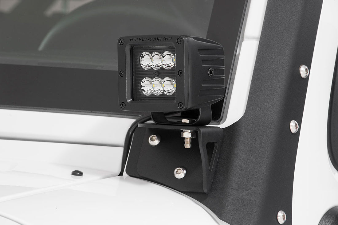 Rough Country Black Series LED Light Pair | 2-inch Square