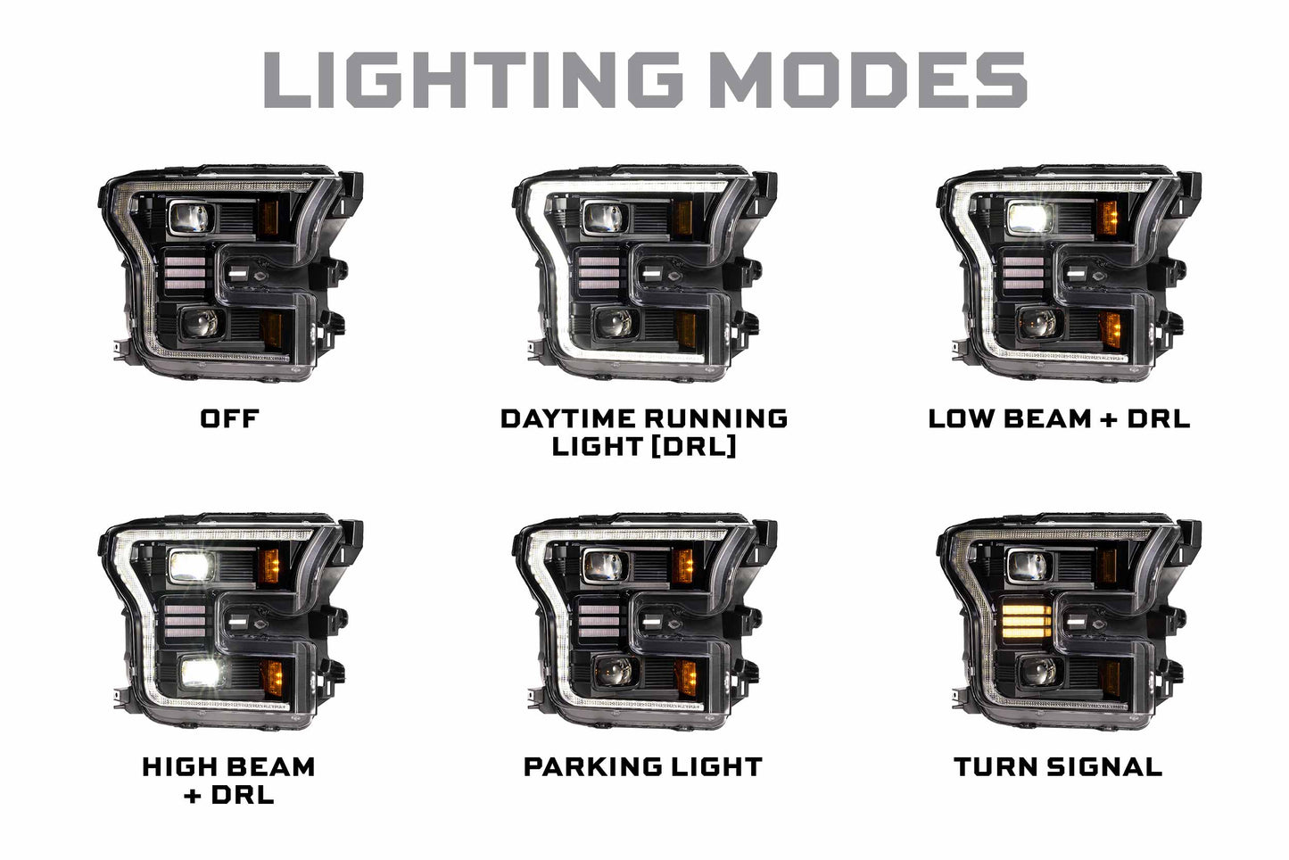 XB Hybrid LED Headlights: Ford F-150 (15-17 / Set) - Trucks R Us
