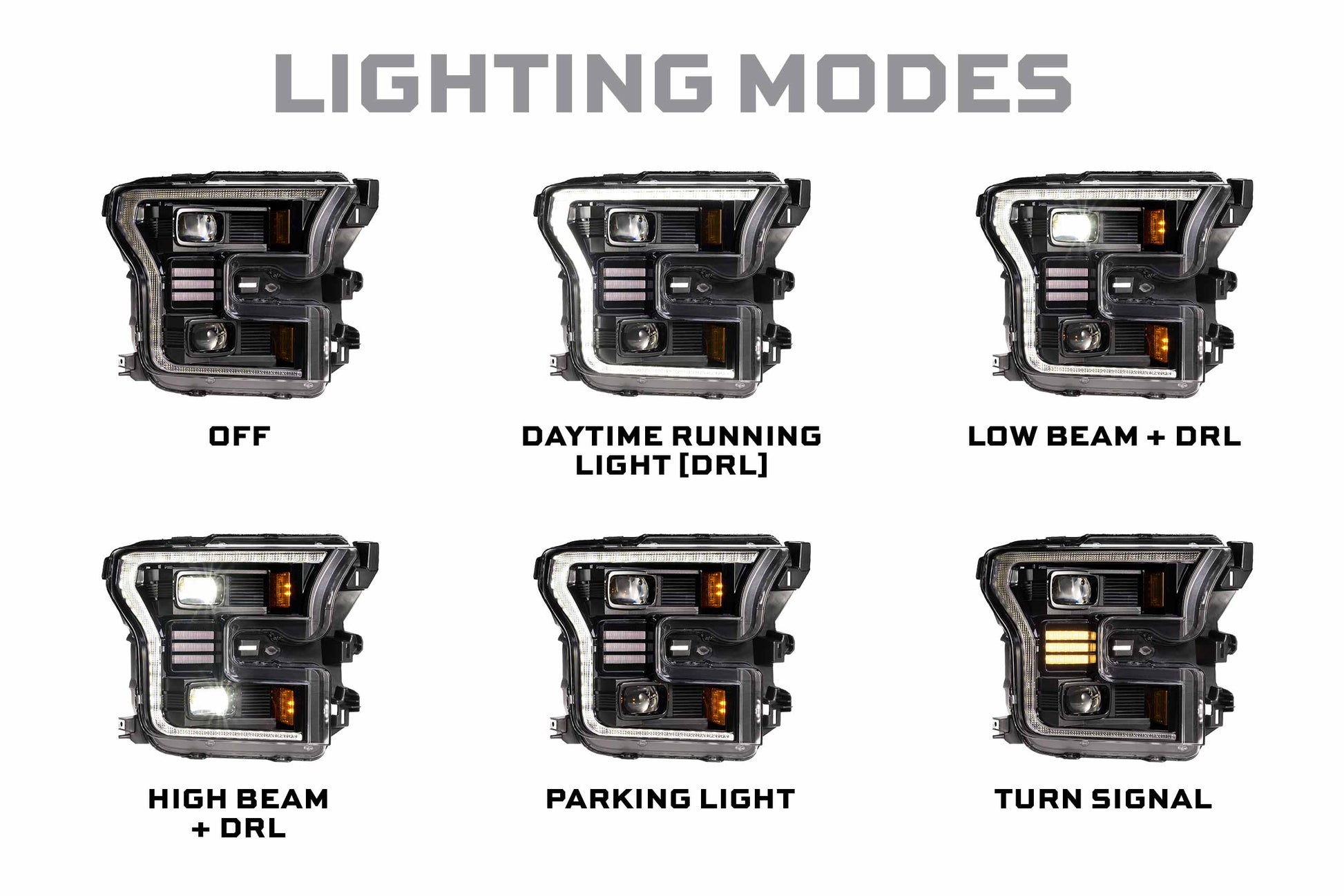 XB Hybrid LED Headlights: Ford F-150 (15-17 / Set) - Trucks R Us