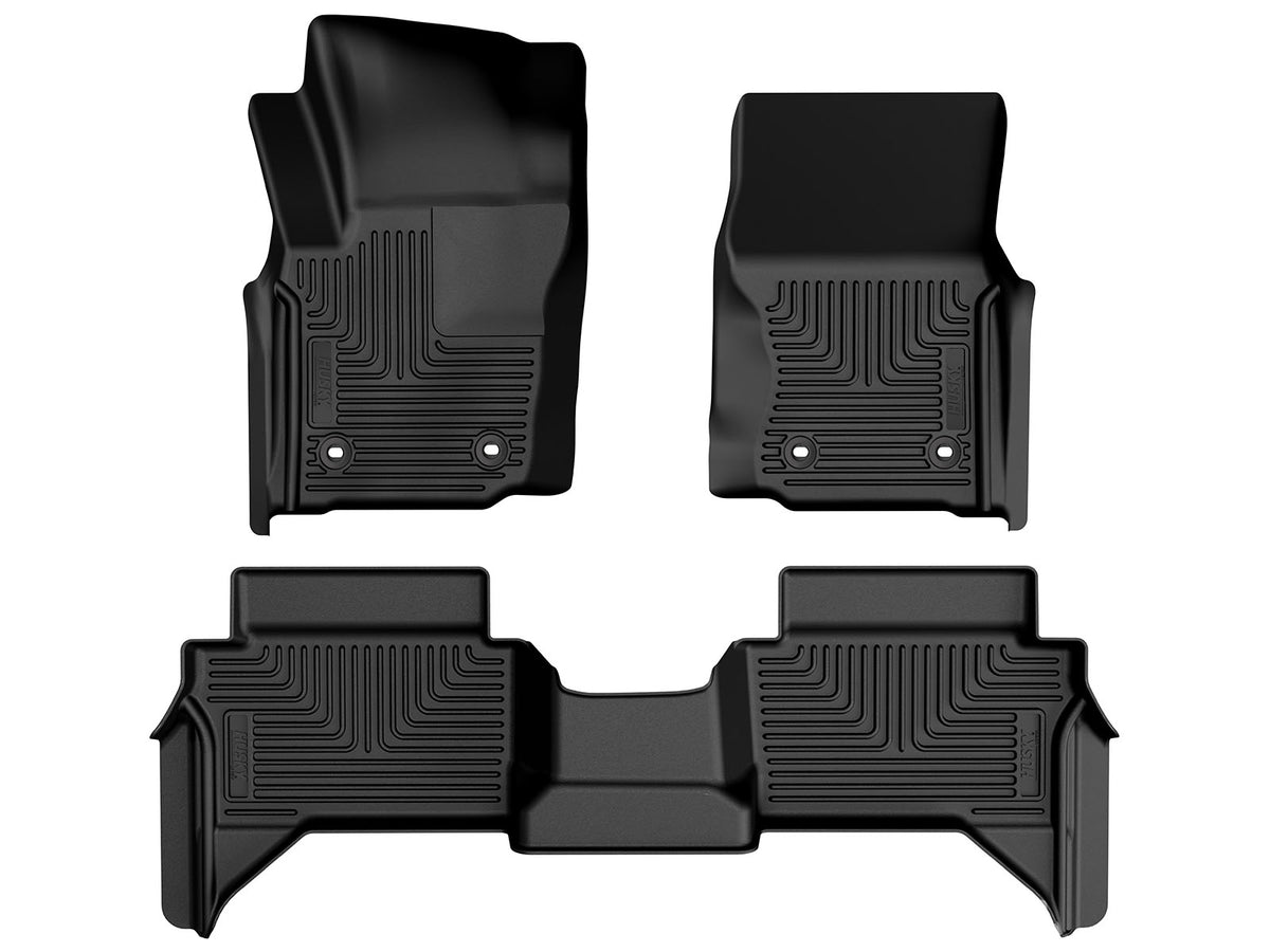 Husky Liners WeatherBeater Front & Second Seat Floor Liners - 3 Piece Fits 2024-2026 Toyota Tacoma