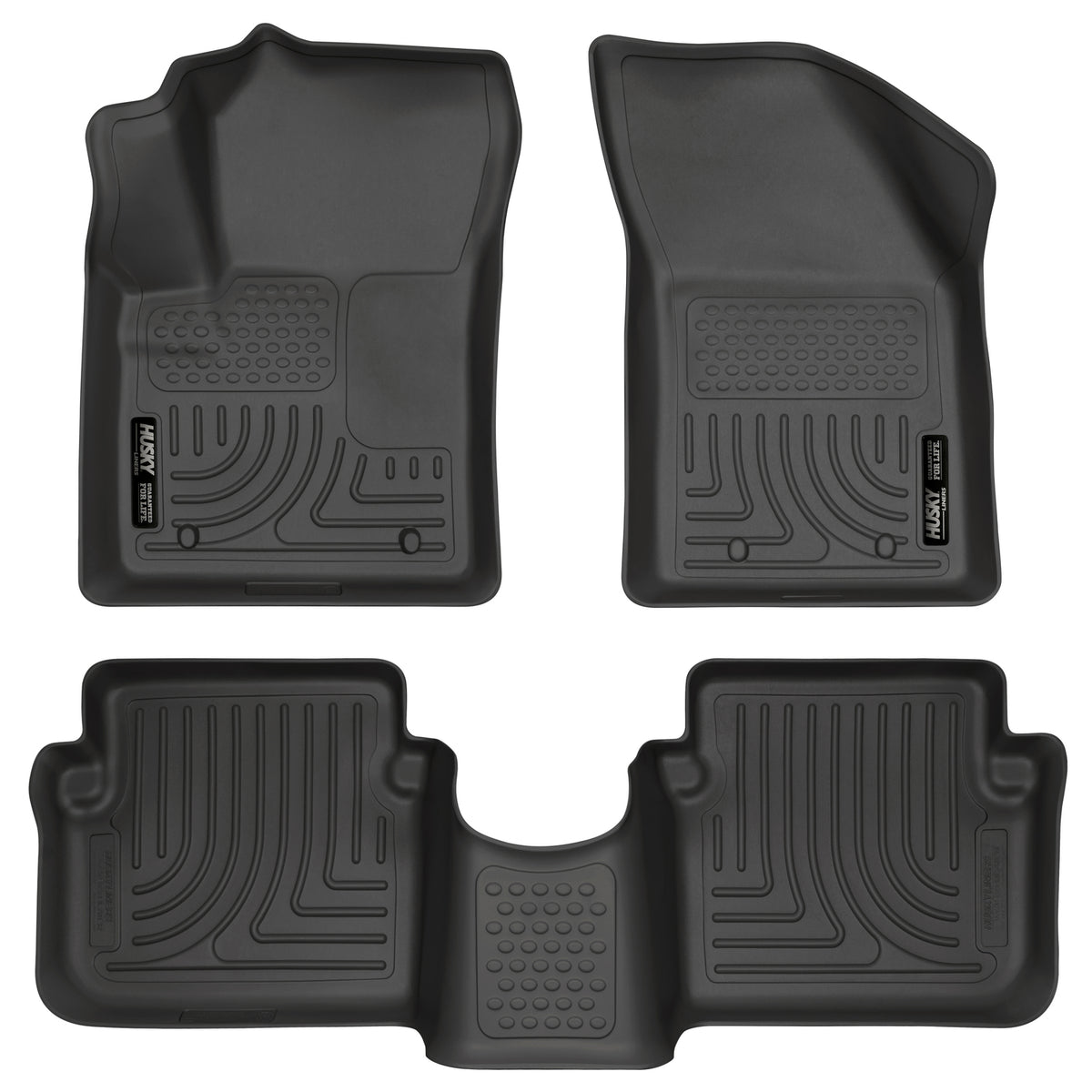 Husky Liners WeatherBeater Front & Second Seat Floor Liners - 4 Piece Fits 2011-2014 Chrysler 200, Dodge Avenger