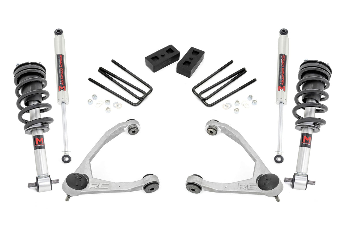 Rough Country 3.5 Inch Lift Kit | Chevy/GMC 1500 (07-16) - Aluminum / M1 Monotube Struts (14-16 Models) / M1 Monotube Shocks