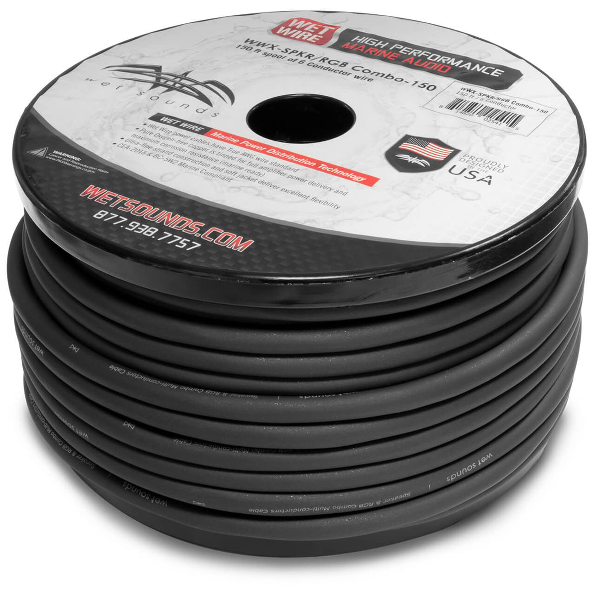 SPKR/RGB COMBO-150 | Frosted Speaker/RGB Combo Wire 150' Spool