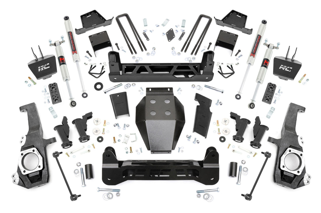 Rough Country 7 Inch Lift Kit | Torsion Drop | Chevy/GMC 2500HD/3500HD 2WD/4WD (20-26) - No / M1 Monotube