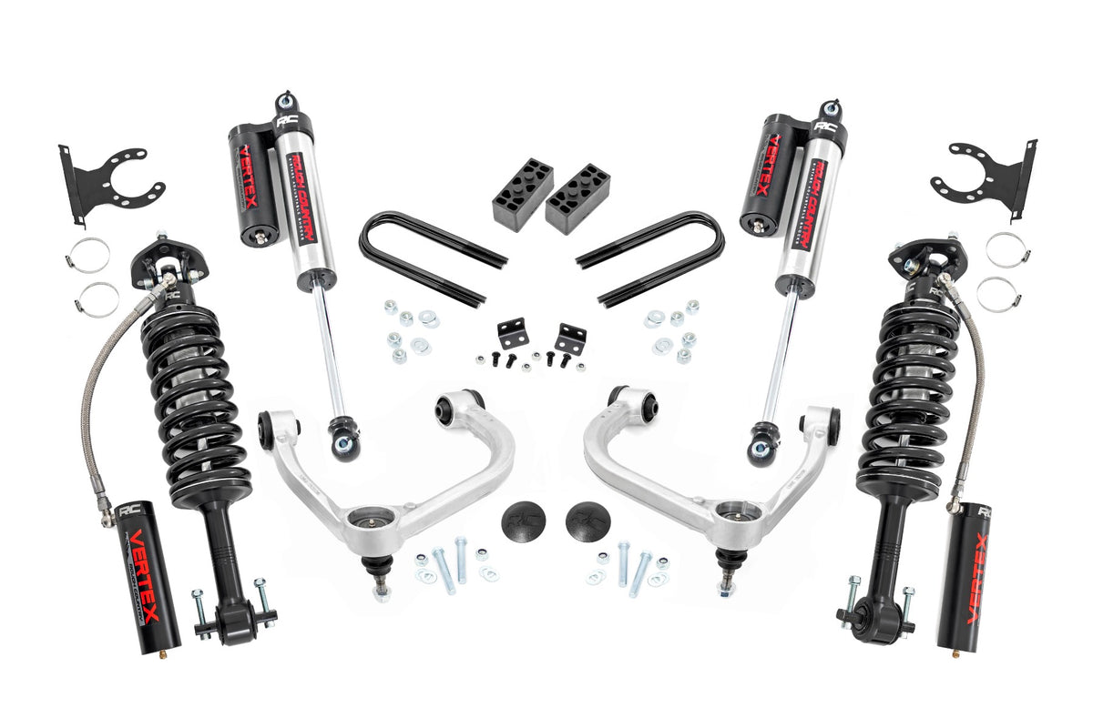 Rough Country 3 Inch Lift Kit | Ford F-150 4WD (2021-2026) - Vertex Coilovers w/Vertex Shocks