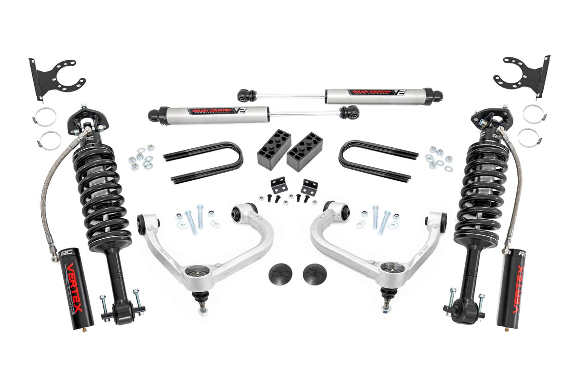 Rough Country 3 Inch Lift Kit | Ford F-150 4WD (2021-2026) - Vertex Coilovers w/V2 Rear Shocks