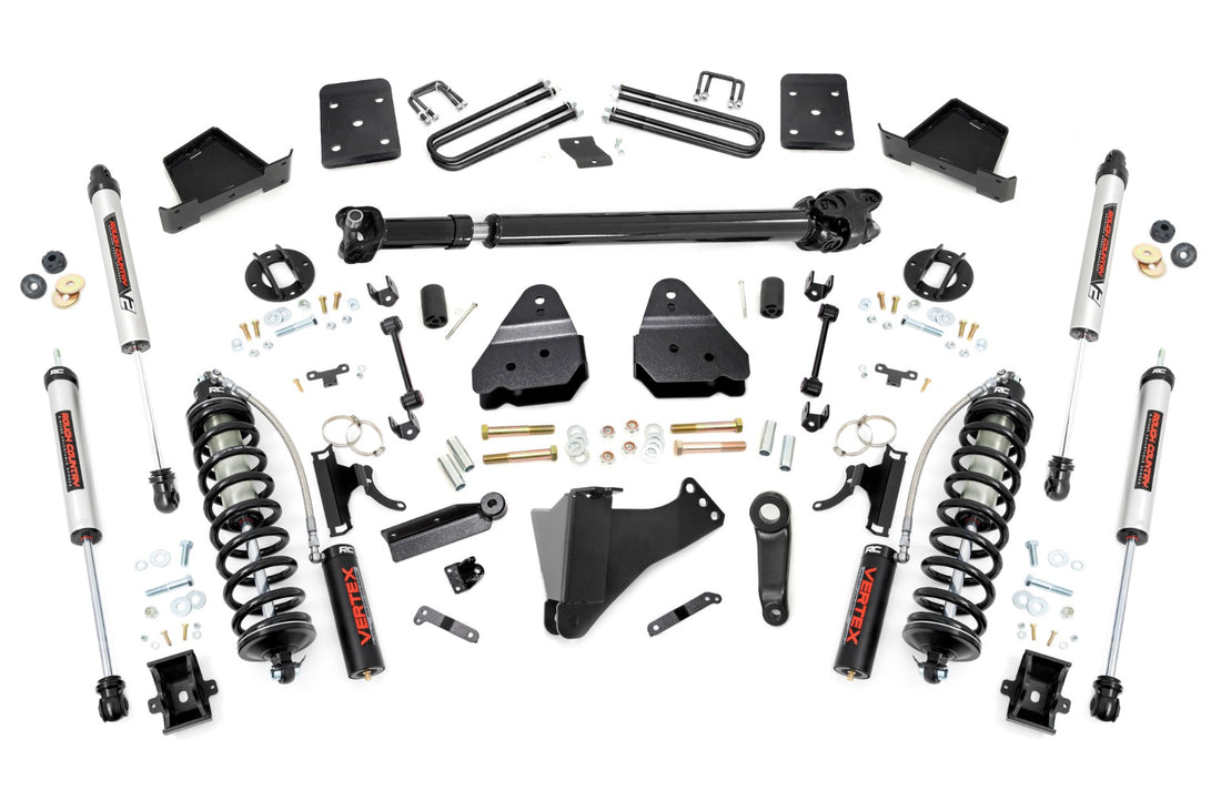 Rough Country 4.5 Inch Lift Kit | Ford F-250/F-350 Super Duty 4WD (2017-2022) - 3.5in Diameter / V2 Monotube Shocks / Yes